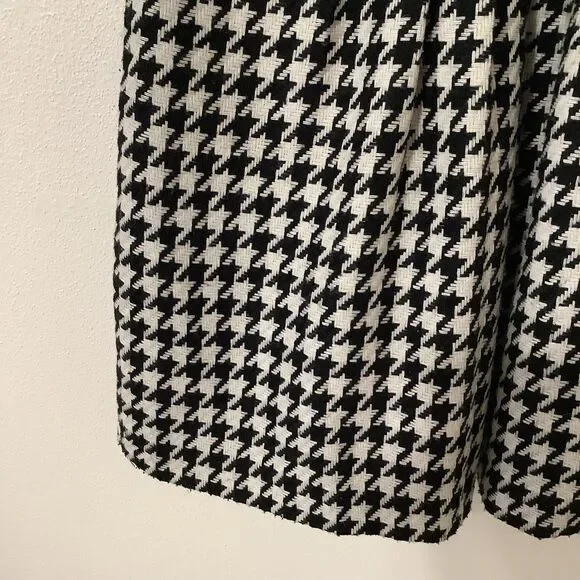 Houndstooth Academic Light Academia Preppy Retro Old Money Pleated Skirt Sz 0 - Picture 3 of 10